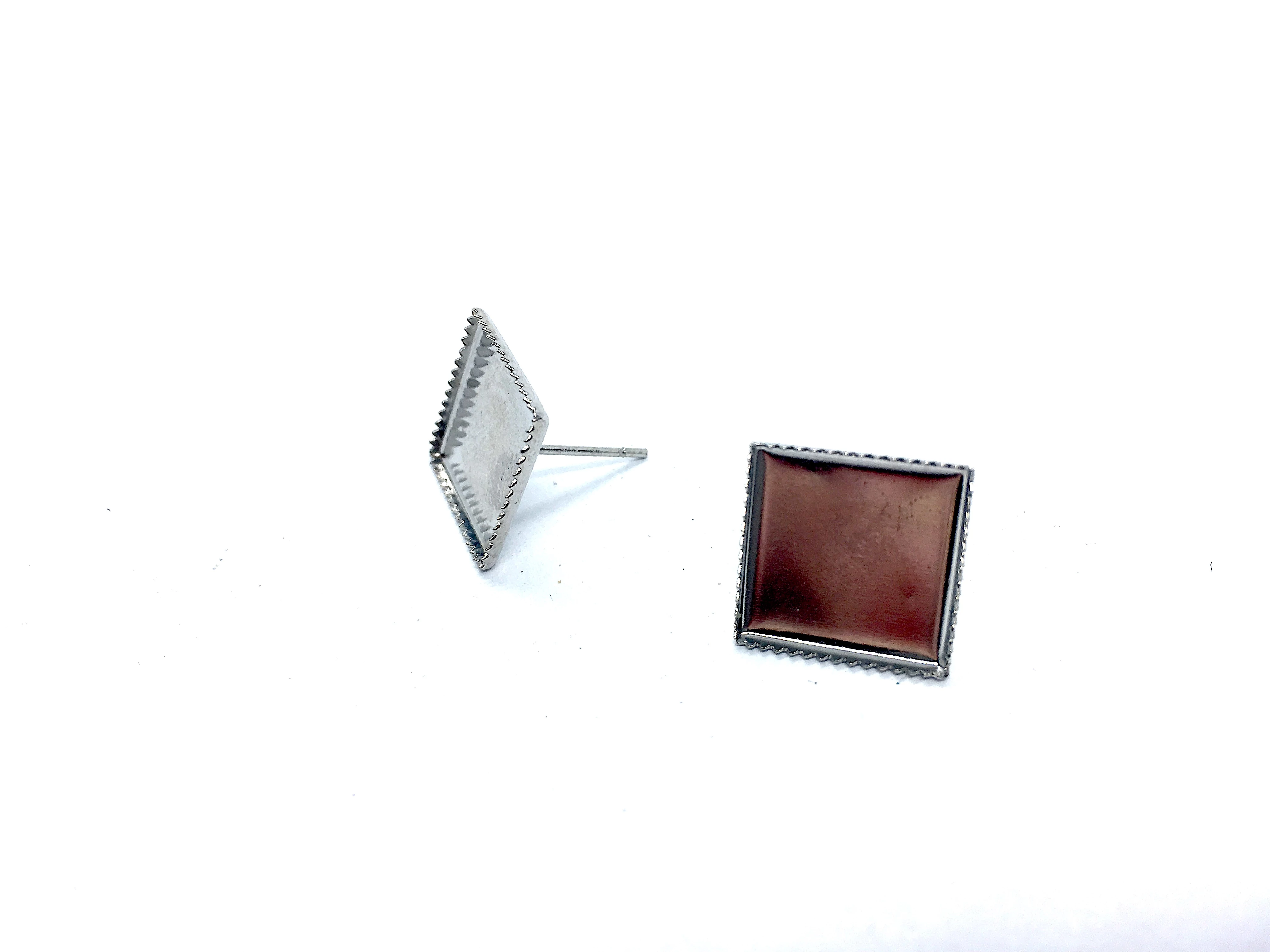 Antikolt vörösréz színű négyzet fülbevaló (12x12mm)