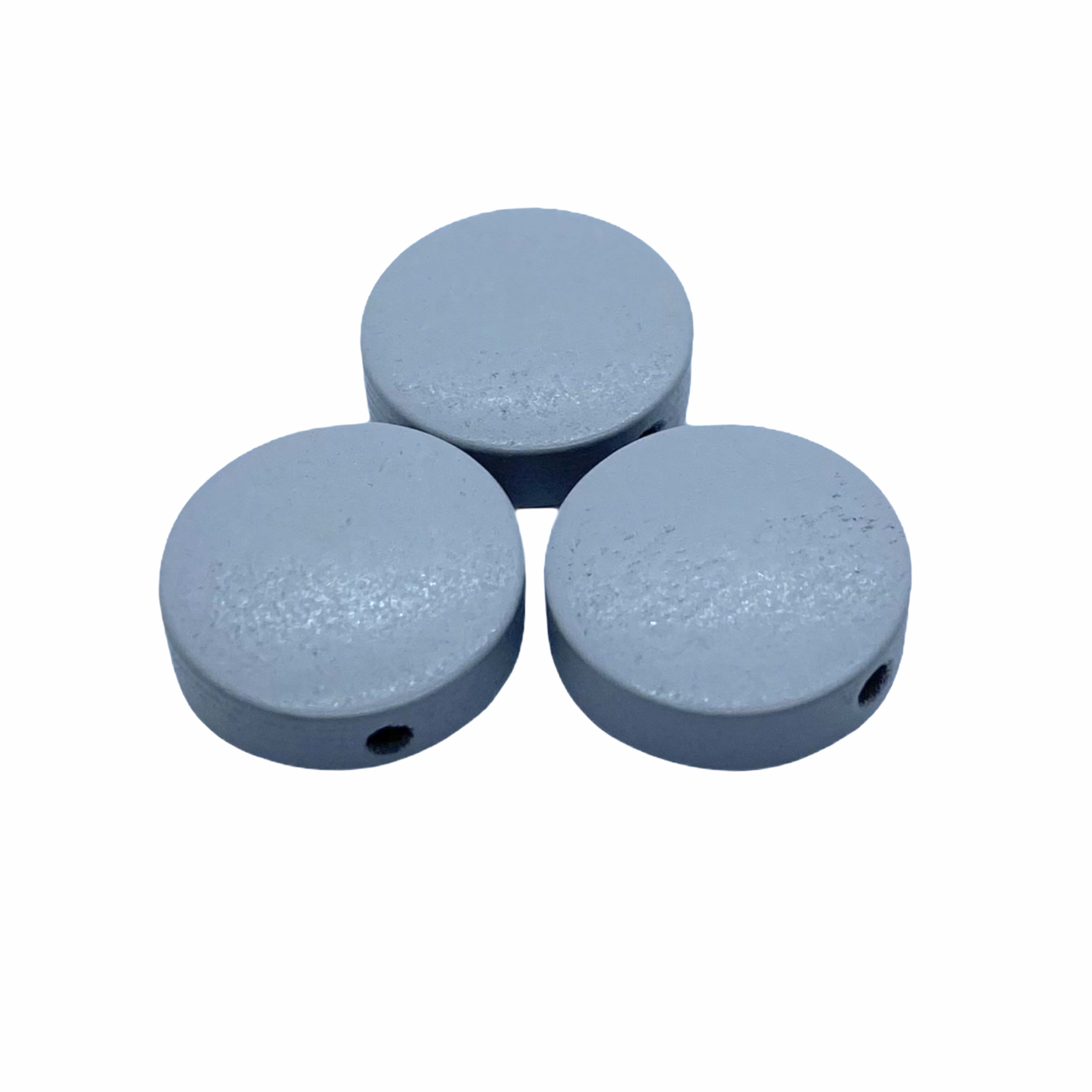Szürke festett fa korong gyöngy (15x4mm)