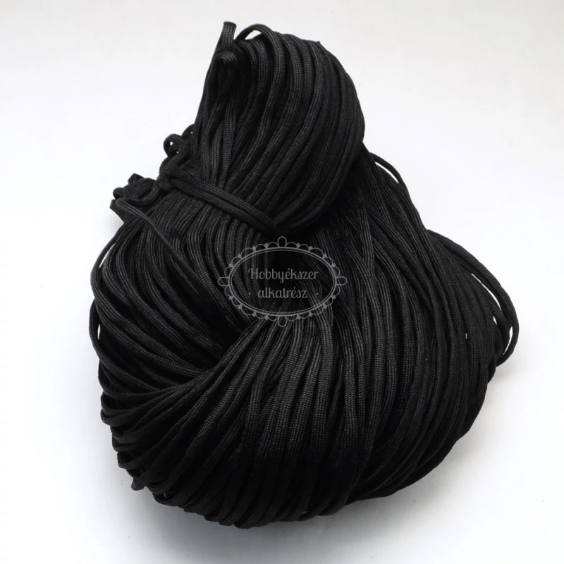 Fekete színű paracord zsinór (4mm) /5 méter