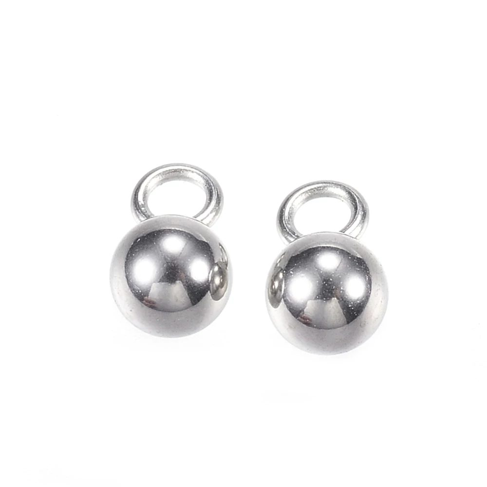 Nemesacél golyó fityegő (7x4mm)/4db