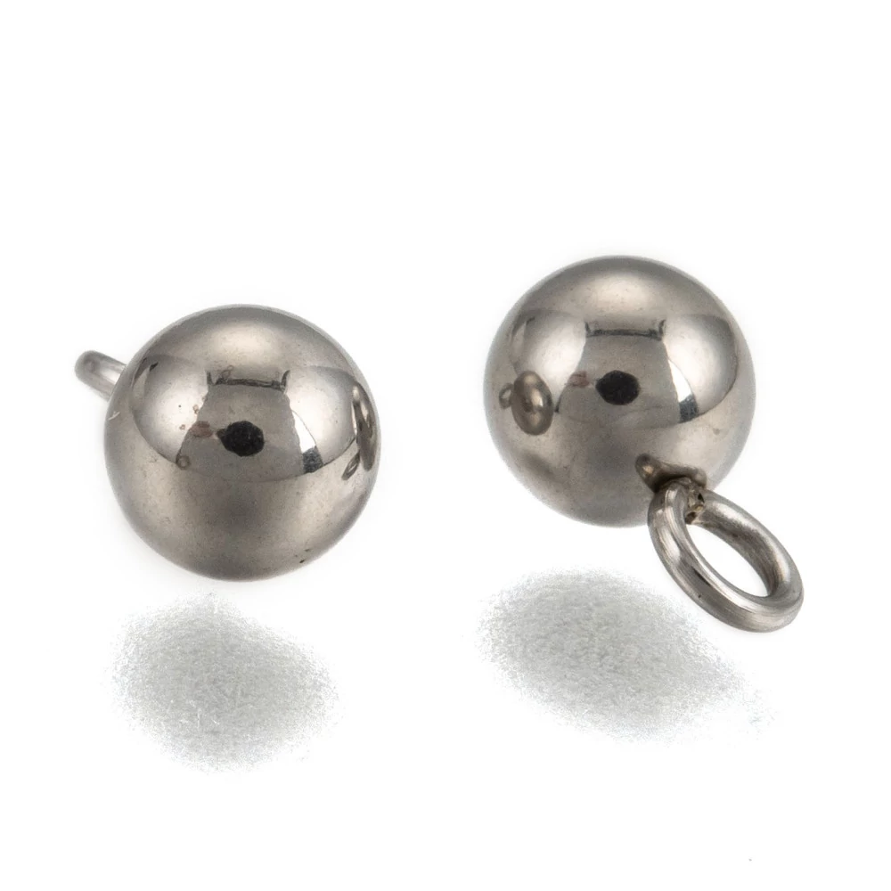 Nemesacél golyó fityegő (10x6mm)/2db