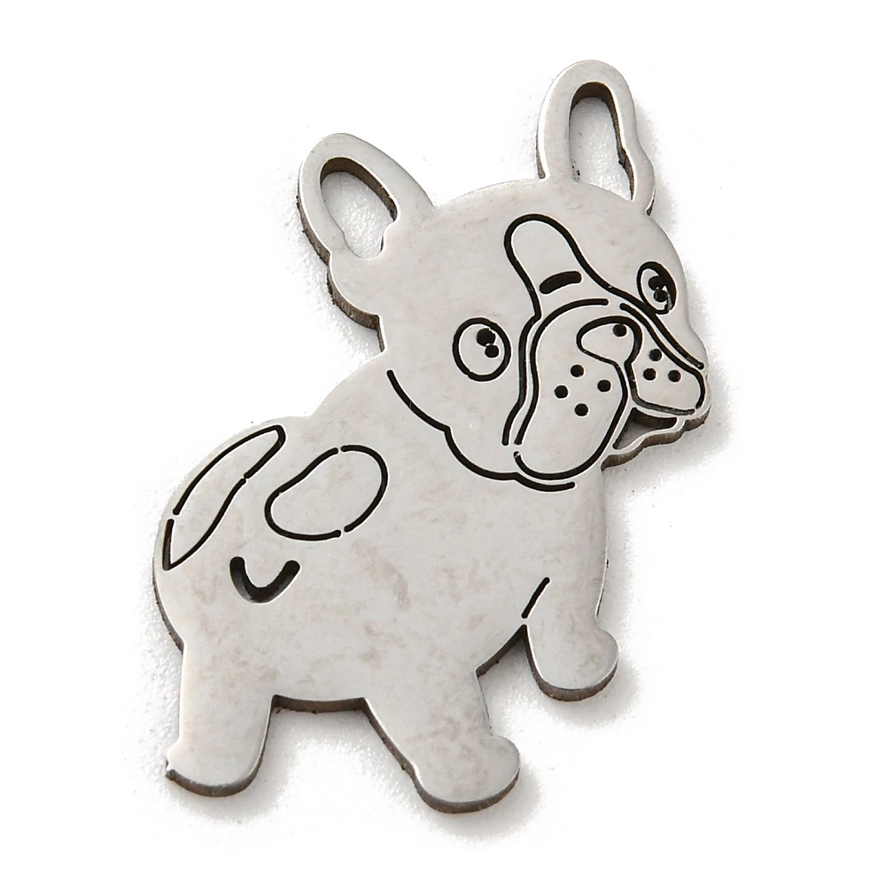 Nemesacél francia bulldog fityegő (22x16x1mm)