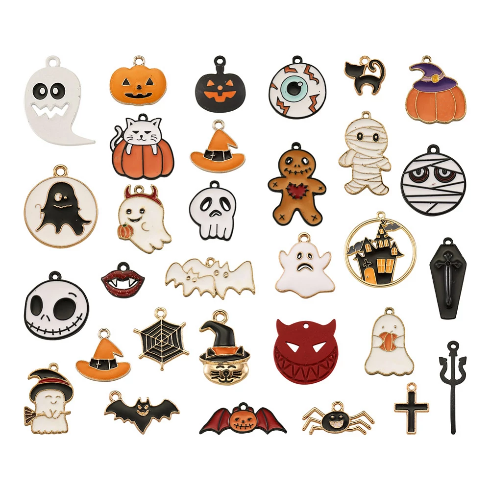 Zománcozott halloweeni fityegő csomag (60db)