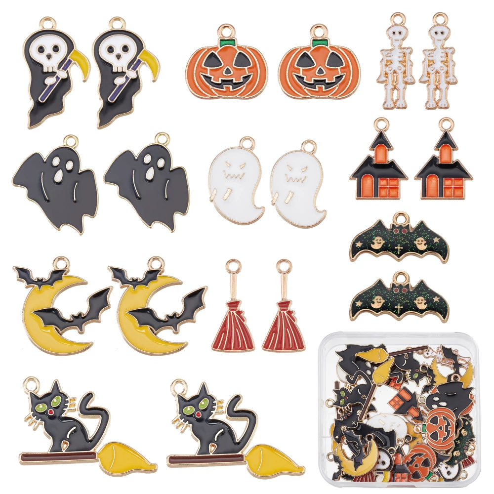 Zománcozott halloweeni fityegő csomag (40db)