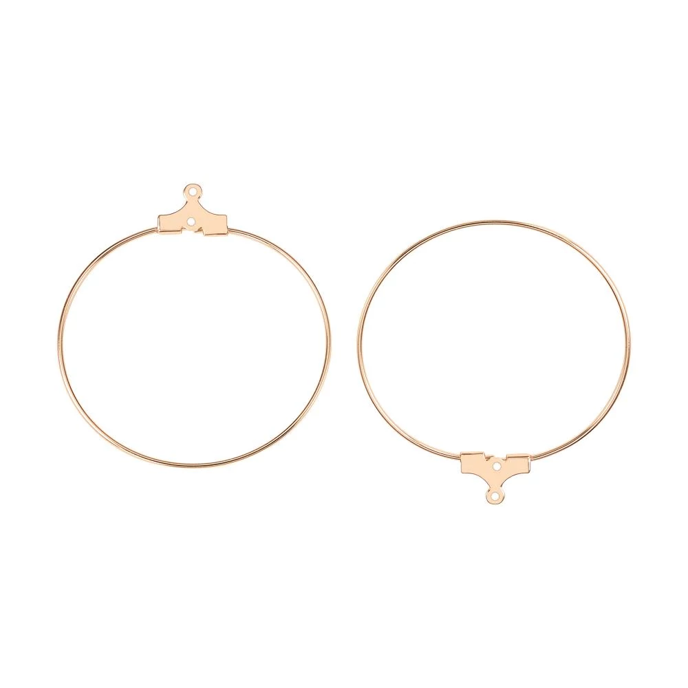 Arany színű karika fülbevaló 18K arany bevonttal (40mm)