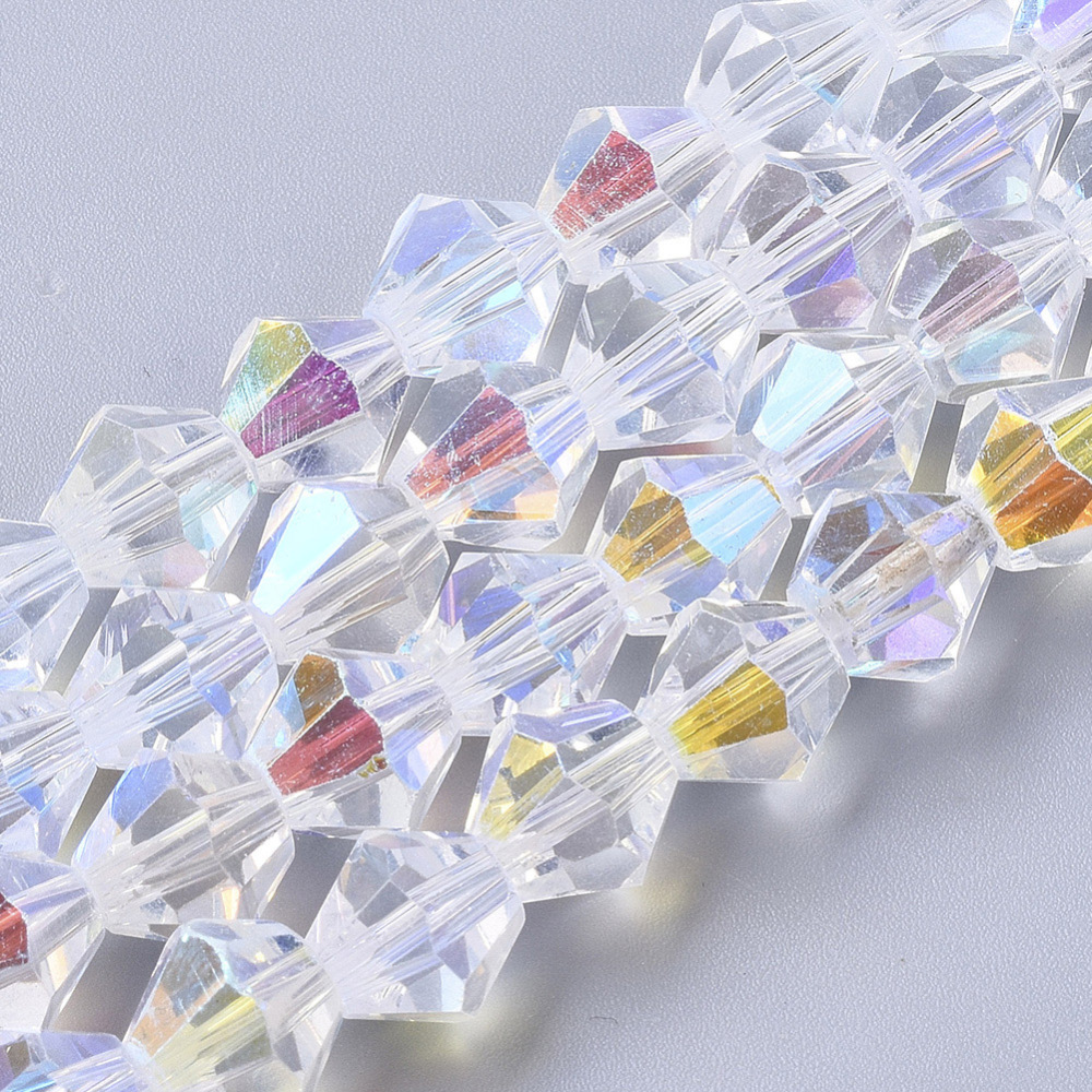 10db Áttetsző színjátszó bicone üveggyöngy (8mm)