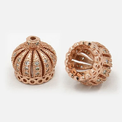 Korona rozé arany színű cirkónia gyöngy (11,5x11mm)