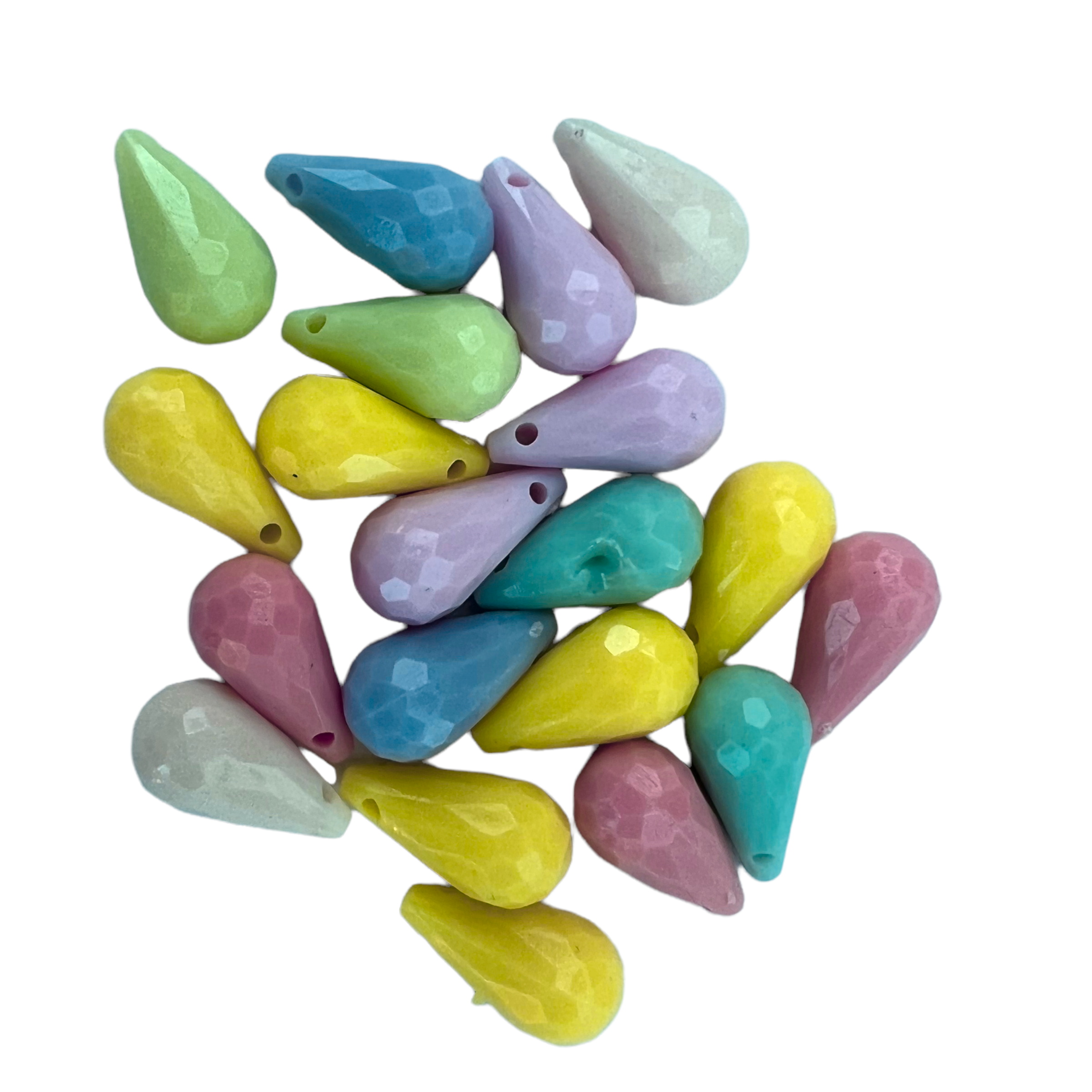 20db színes csepp műanyag gyöngy (13x8mm)