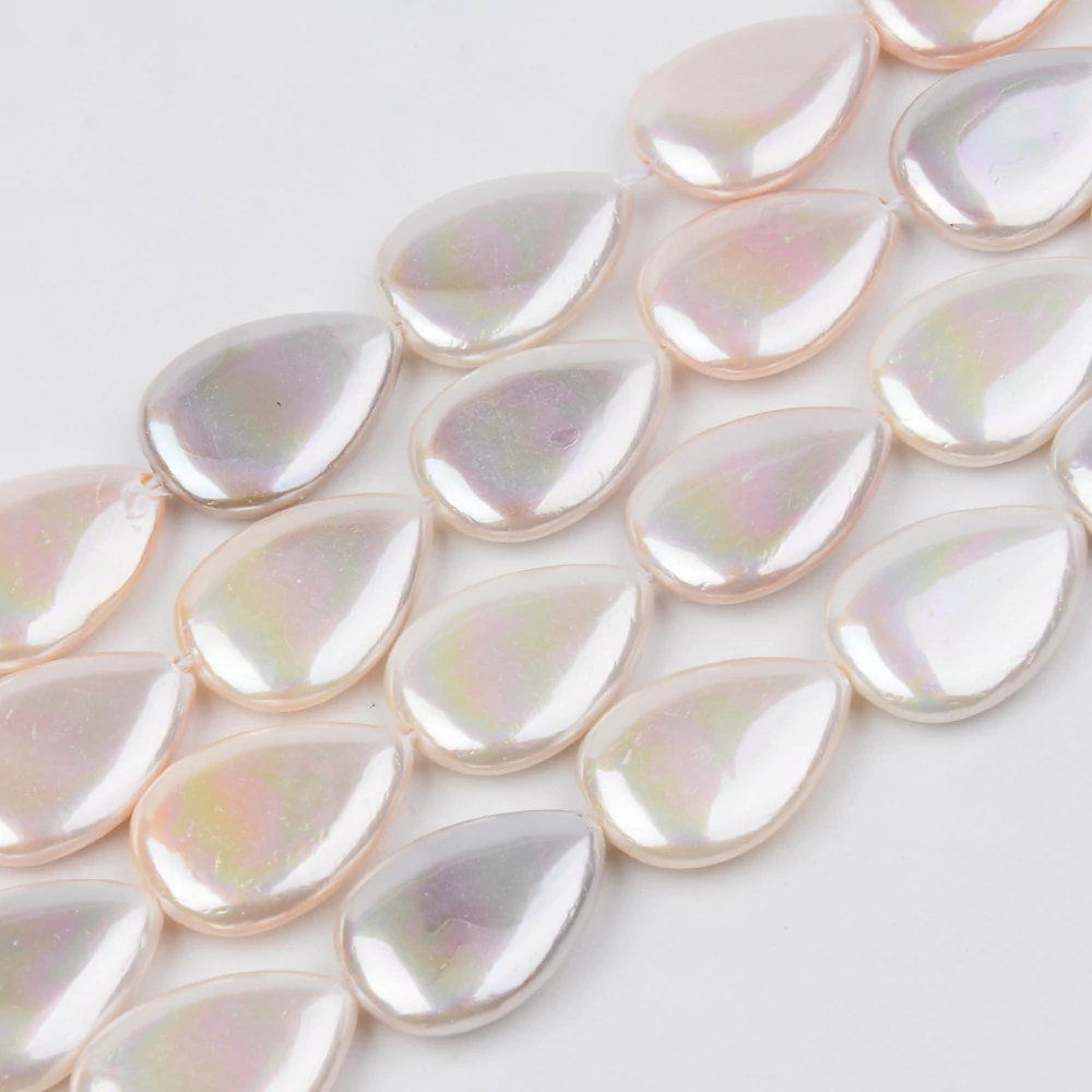 4db természetes édesvízi csepp alakú gyöngy (18x13x4mm)