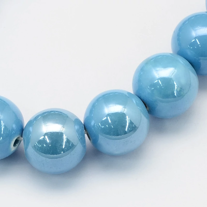 Mély ég kék porcelán, kerámia gyöngy (8mm)
