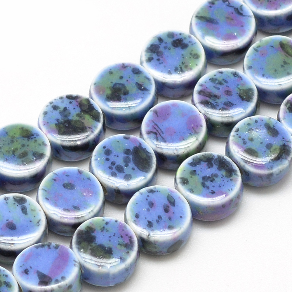 Búzavirág kék színű porcelán, kerámia gyöngy (10mm)