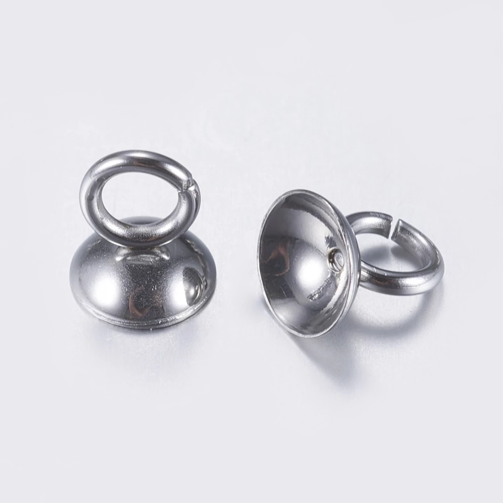 Nemesacél lezáró kupak üveggömbökhöz (7x6mm)