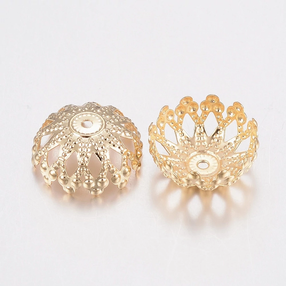 4db Arany nemesacél gyöngykupak (12x5mm)