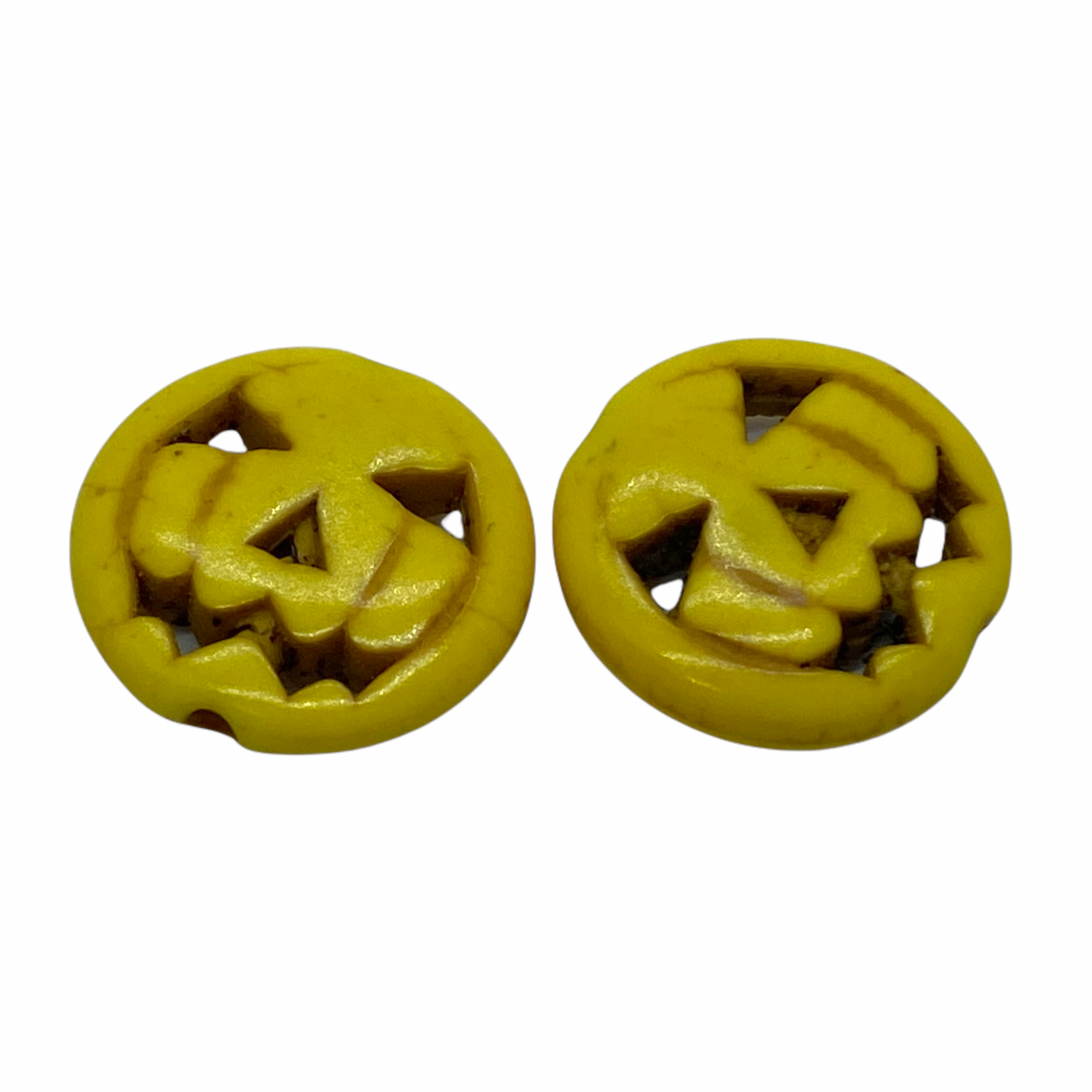 Szintetikus türkiz sárga halloween tök gyöngy (15x3,5mm)