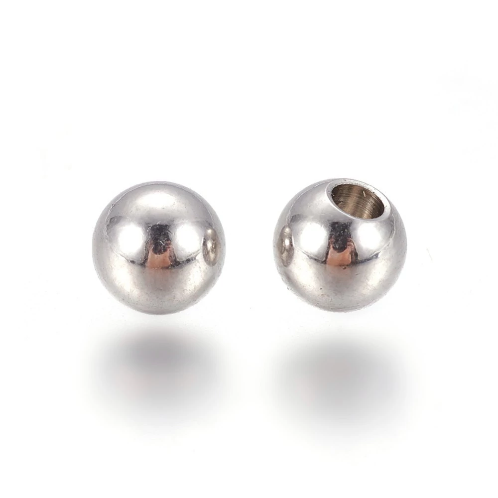 10db nemesacél félig fúrt gyöngy (5mm)