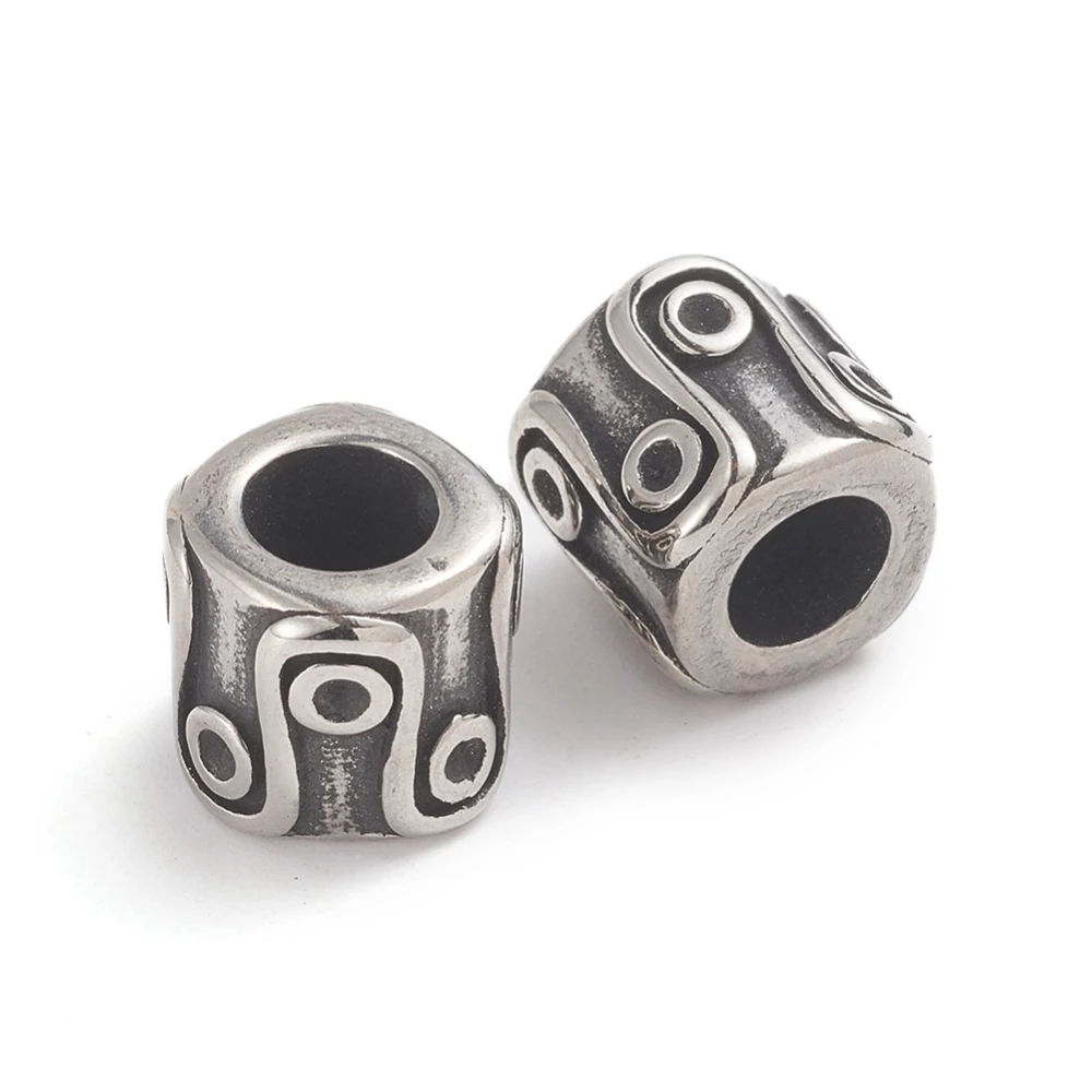 Nemesacél köztes gyöngy (9x9mm)