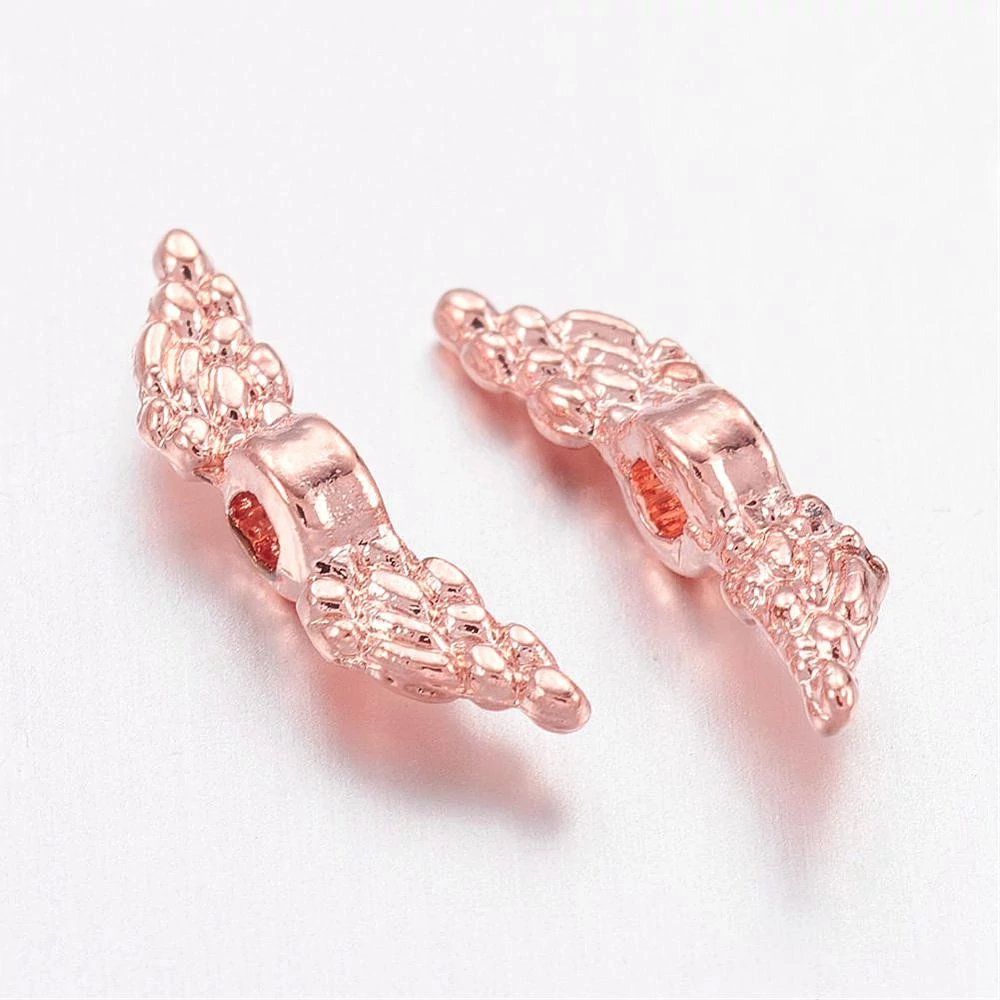 Rozé arany színű angyalszárny köztes (12x3mm)/5db
