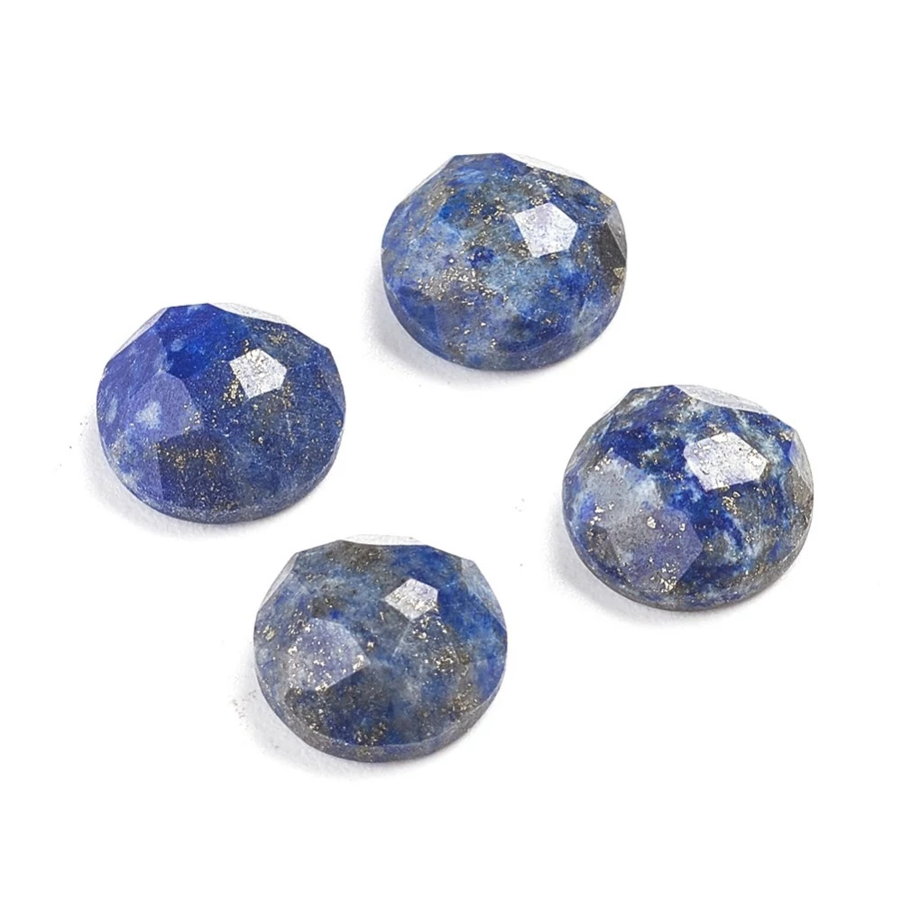 Fazettált lapis lazuli ásványkabochon (8mm)