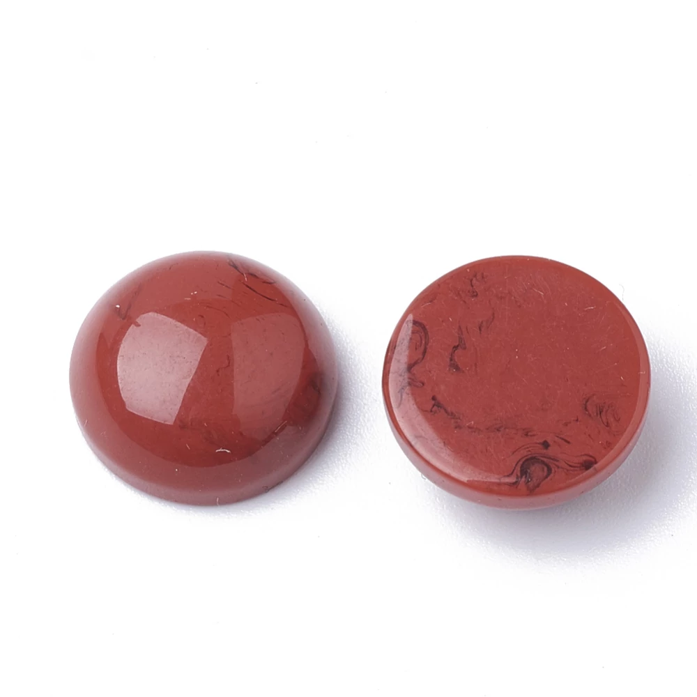 Téglavörös színű műgyanta kaboson (10mm)