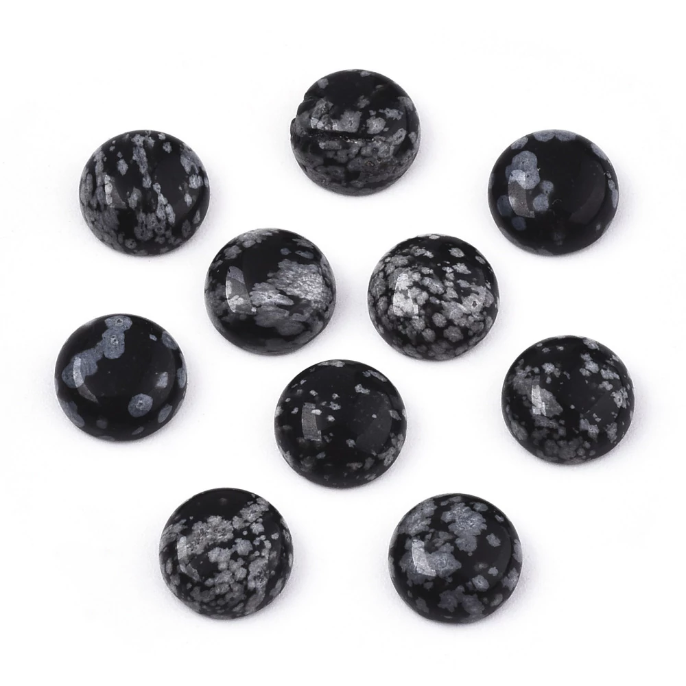 2db Hópihe obszidián ásványkabochon (8mm)