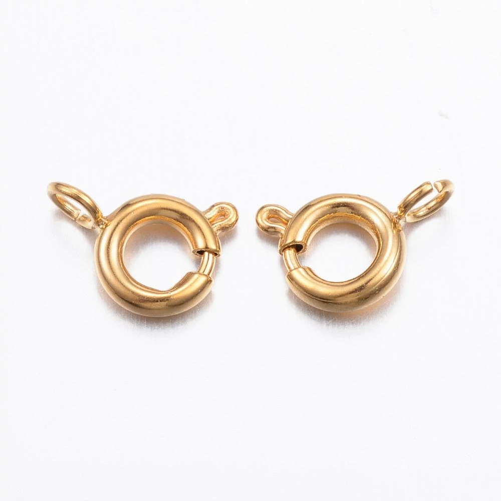 Arany színű nemesacél körkapocs (9x6mm)/1db