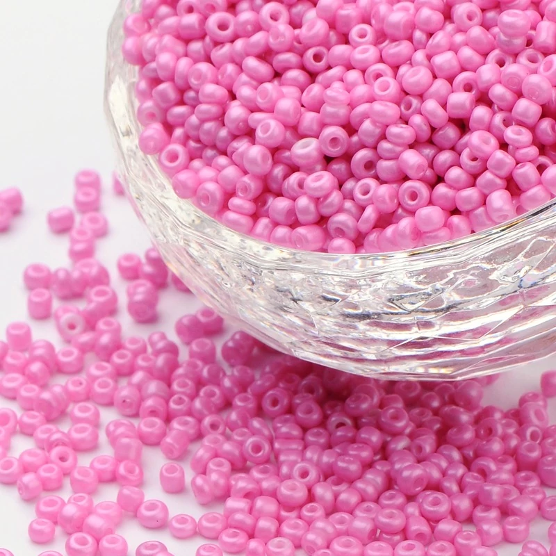 Telt pink színű kásagyöngy (12/0)