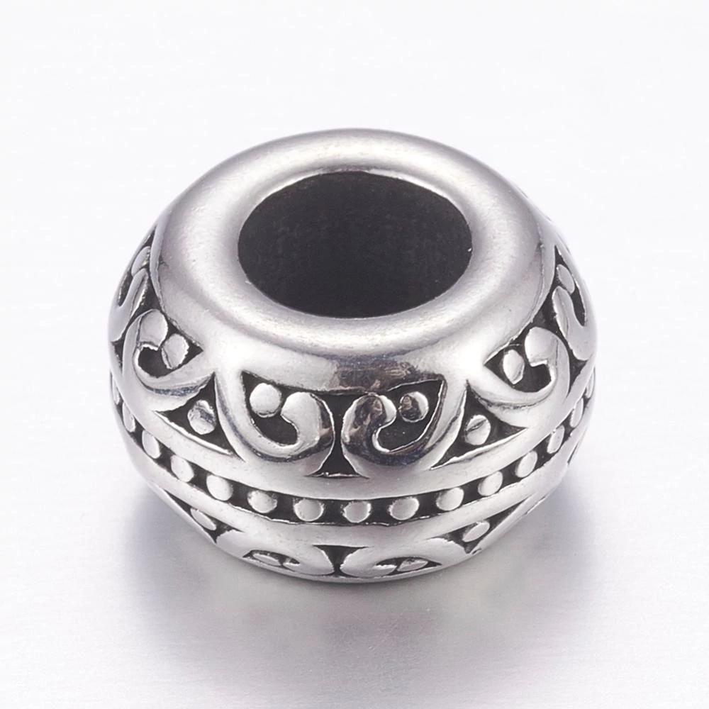Nemesacél gyöngy (12x7mm)