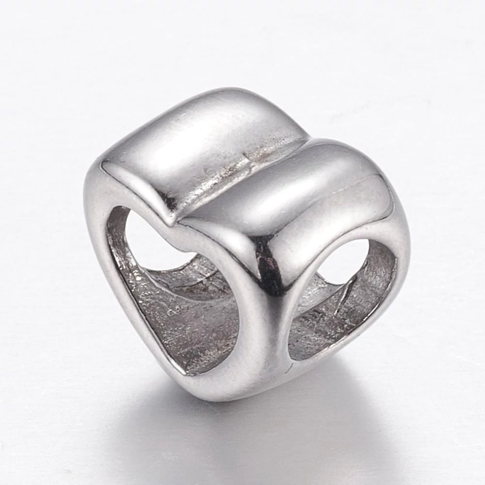 Nemesacél szív gyöngy (10x11x8mm)