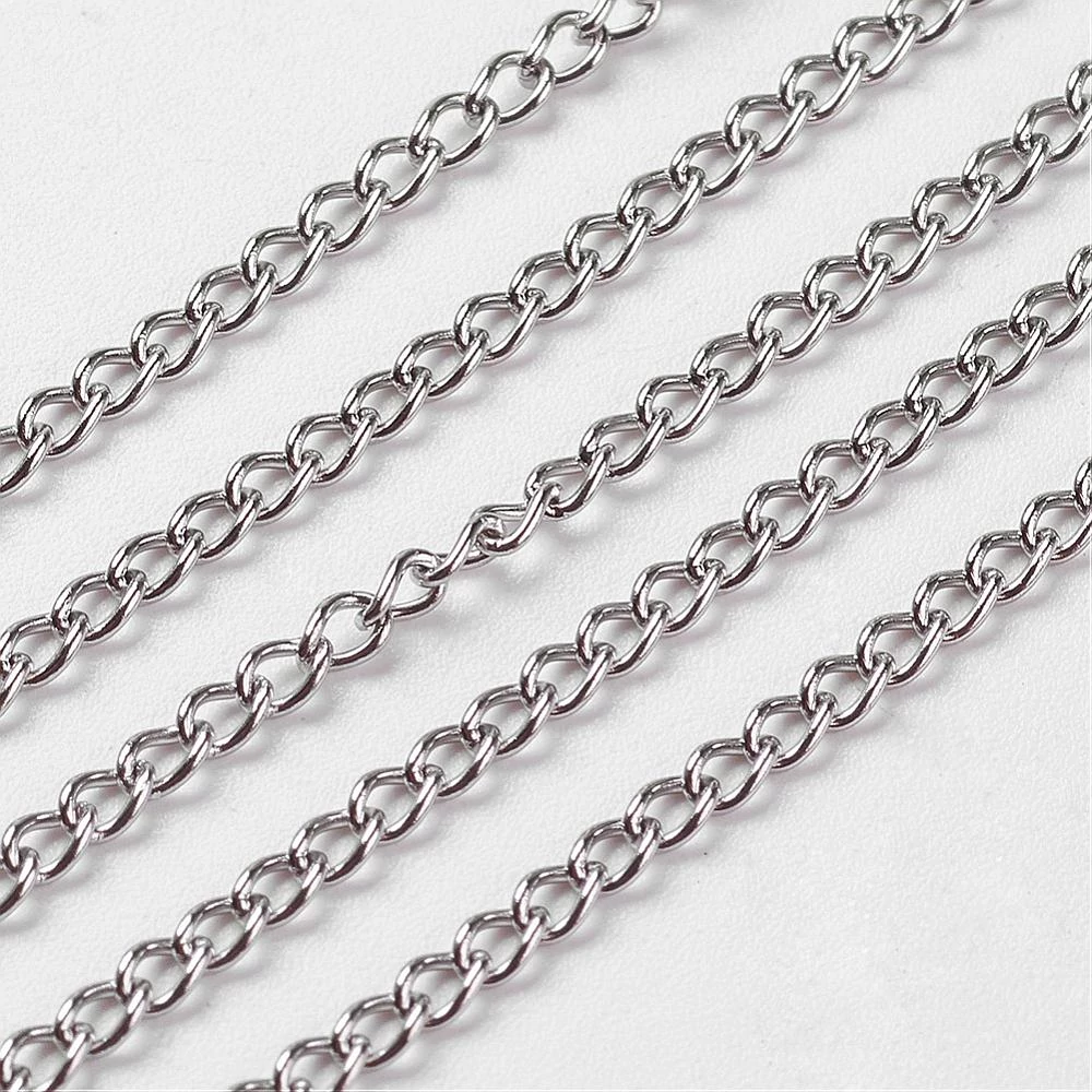 Nemesacél csavart szemű ékszerlánc (2x3mm)
