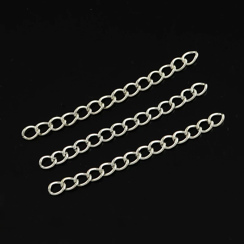 10db Antikolt ezüst színű lánchosszabbító nyakláncokhoz (50x3,5mm)