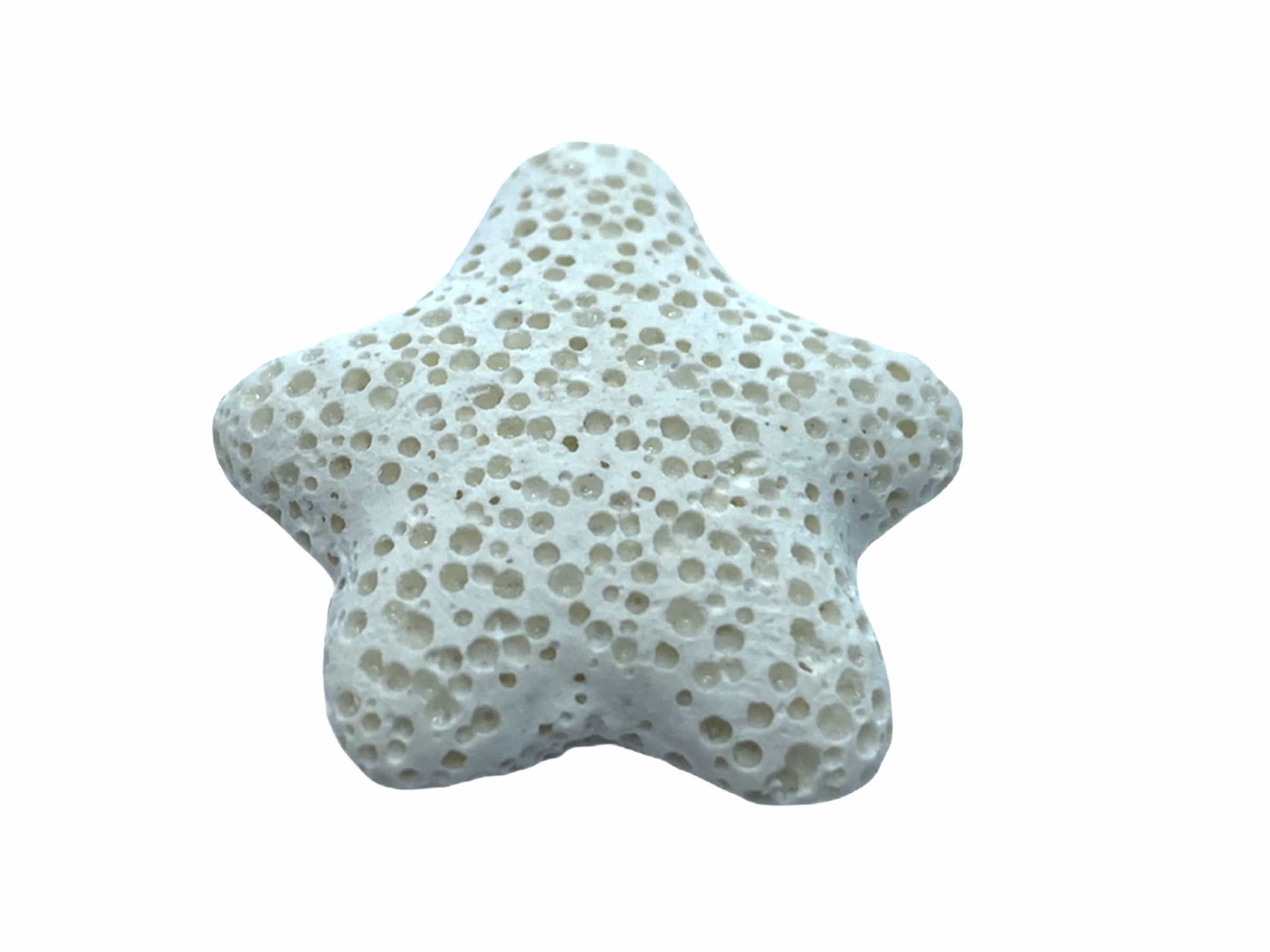 Fehér lávakő csillag alakú átfúrt medál (25mm)