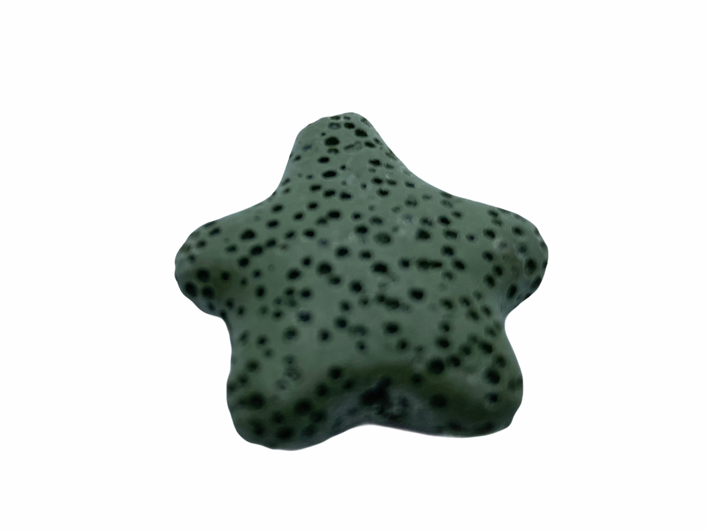 Olivazöld lávakő csillag alakú átfúrt medál (25mm)