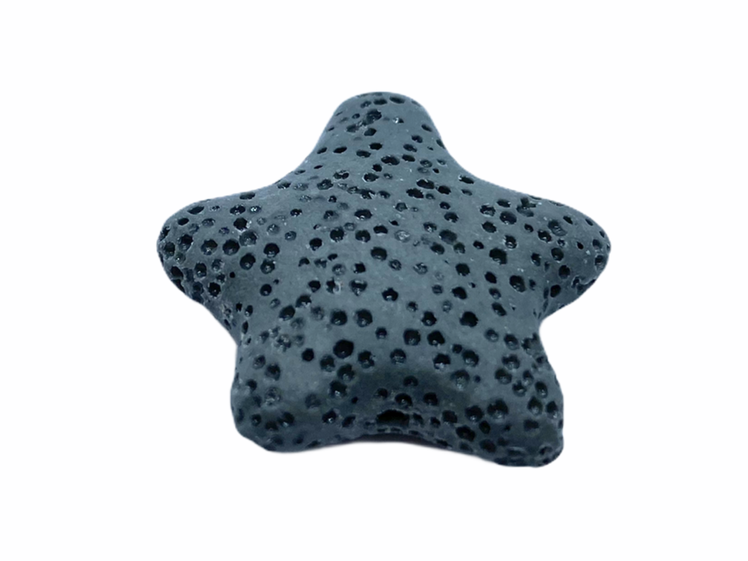 Szürke lávakő csillag alakú átfúrt medál (25mm)