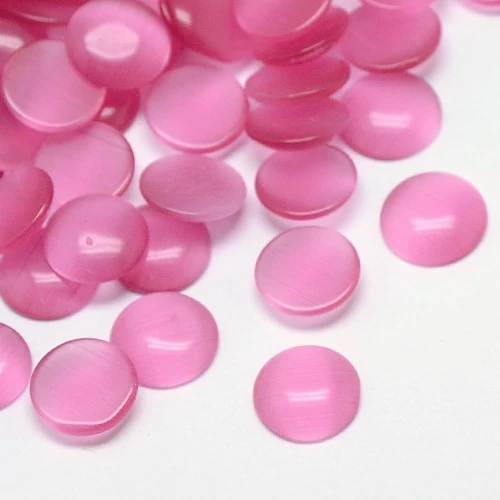 Pink színű macskaszem kaboson (8mm) /4db