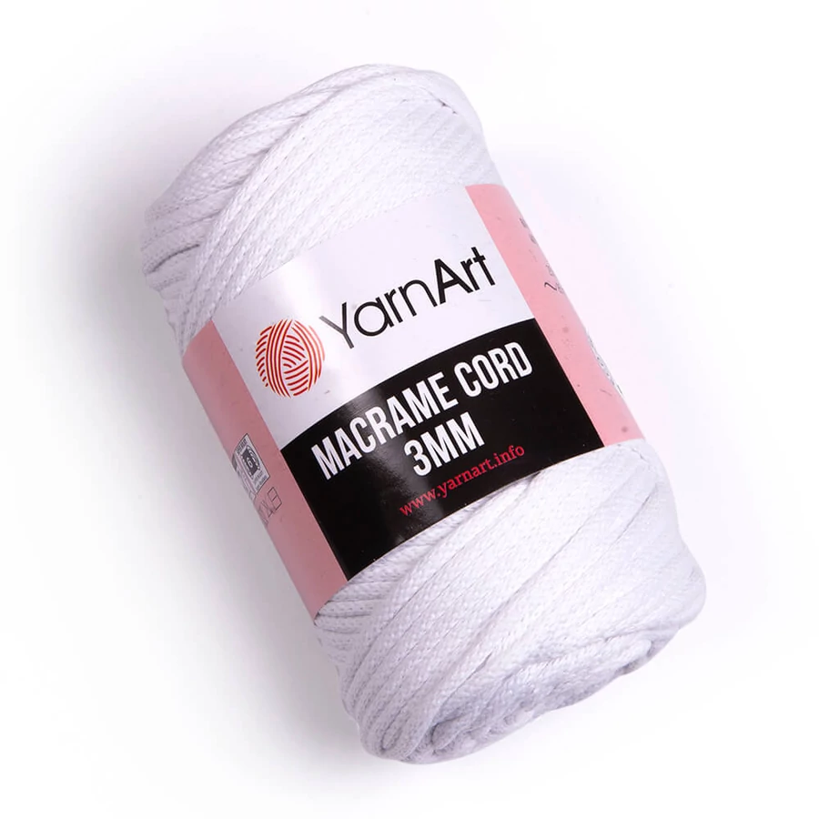 Yarnart Makramé cord fehér (751) színű zsinór (3mm)