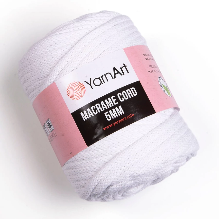 Yarnart Makramé cord fehér (751) színű zsinór (5mm)