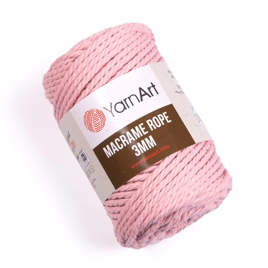 Yarnart Makramé Rope kifésülhető rózsaszín (762) színű zsinór (3mm)