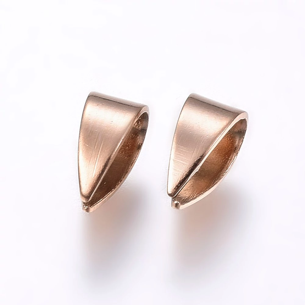 Rozé arany nemesacél medáltartó (6,5x5x3,5mm)