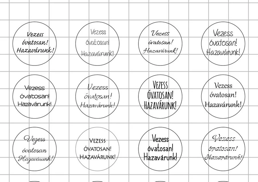 Vezess-óvatosan-1 Üveglencsés ékszerpapír 25mm A5 (24 fekete-fehér karika)