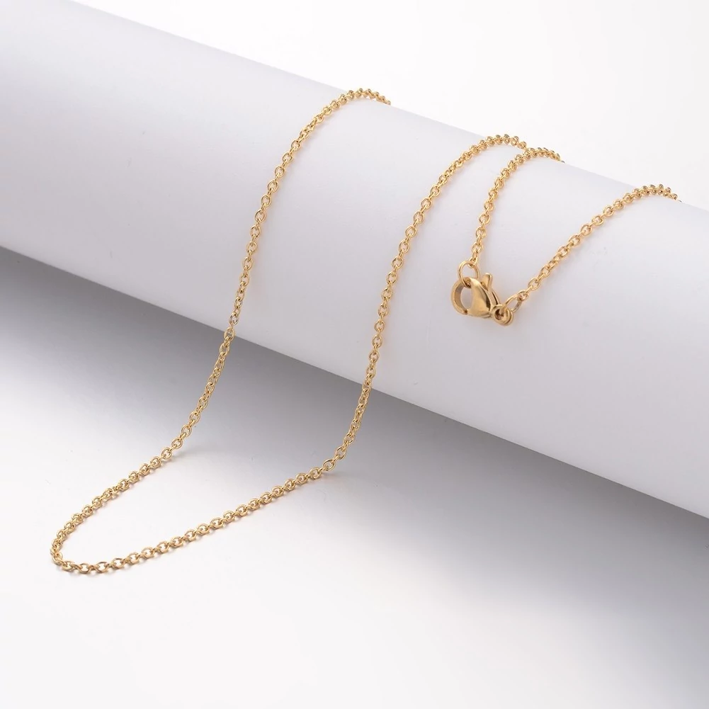 Arany színű Nemesacél nyaklánc 18K arany bevonattal (50cm)