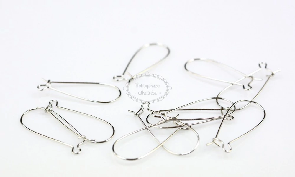 5pár antikolt ezüst színű hosszúkás fülbevalóalap (33mm)