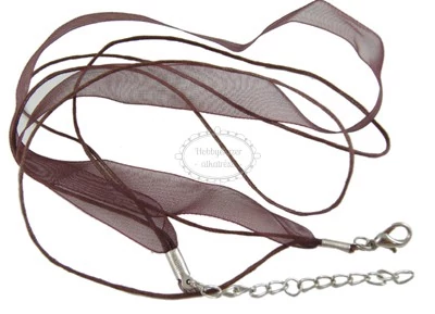 Barna színű organza nyaklánc