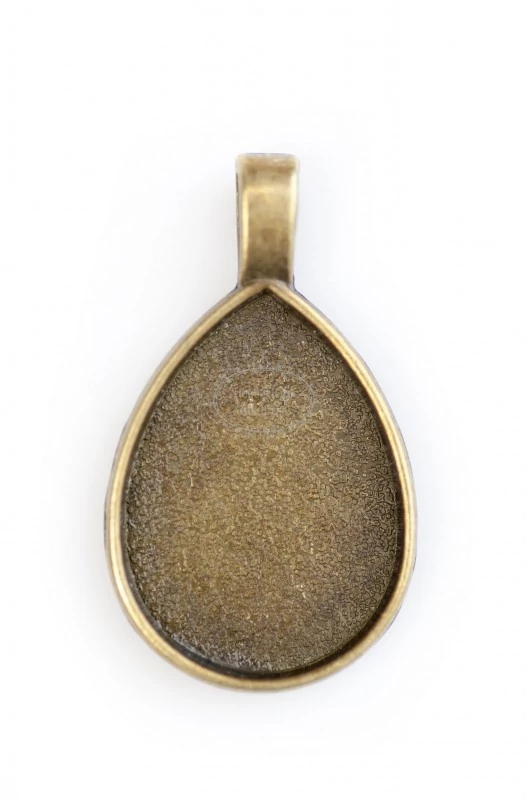 Antikolt bronz színű sima csepp medál (18x25mm)