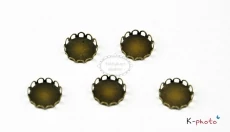 1db Antikolt bronz csipkés medálalap (12mm)