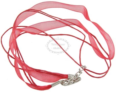 Piros színű organza nyaklánc