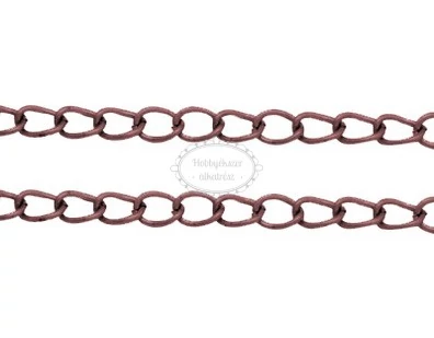 Vörösréz színű csavart szemű ékszerlánc (3x5mm)