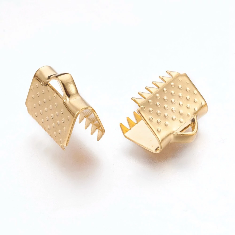 Arany színű nemesacél szalagvégzáró (10mm)/2db