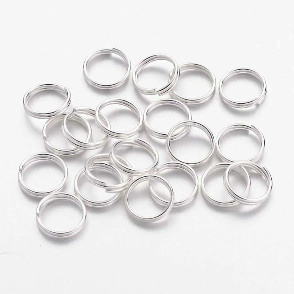 10db ezüst színű dupla vastag szerelőkarika (8mm)