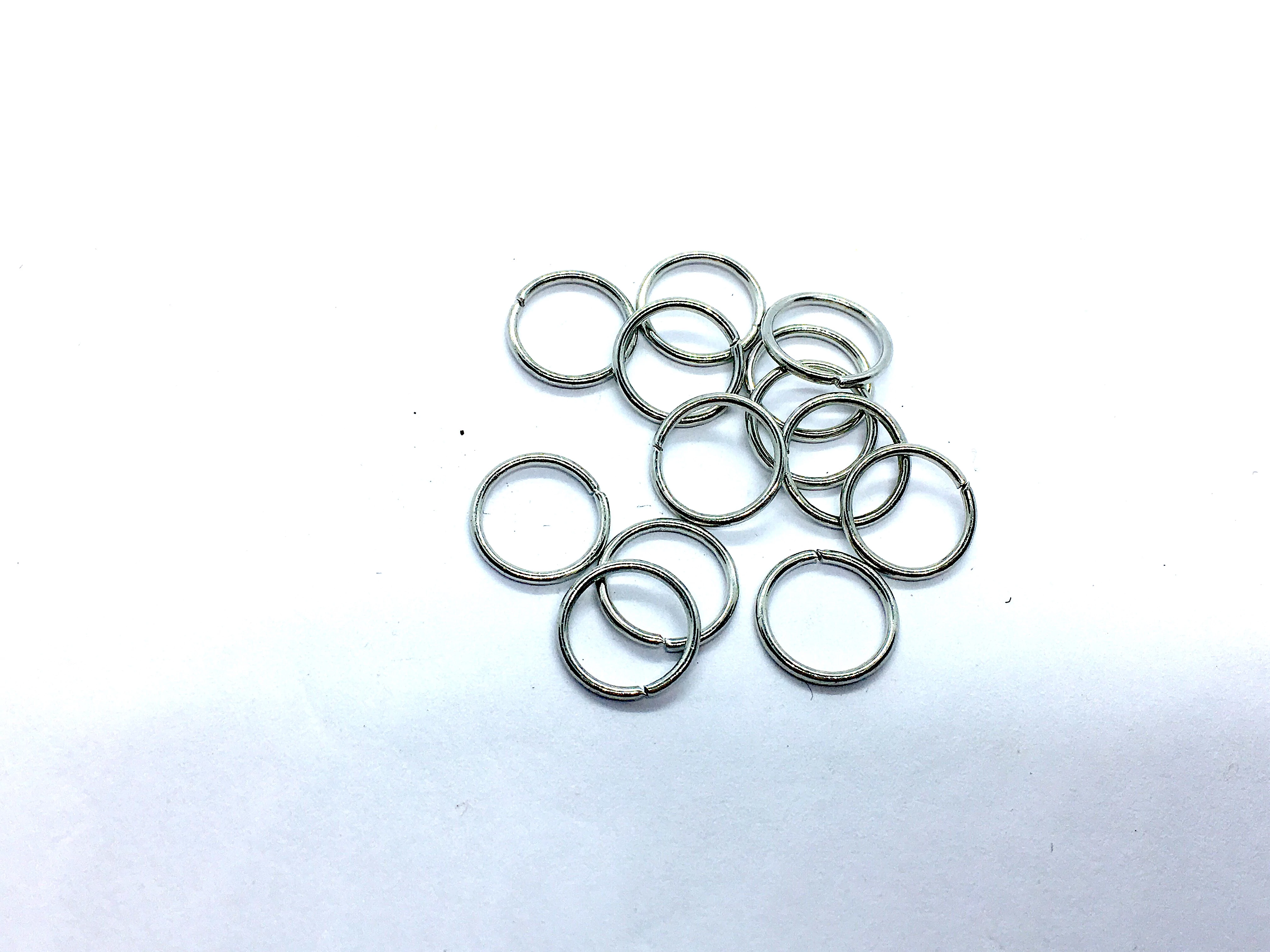 10db antikolt ezüst színű szimpla vastag szerelőkarika (10mm)