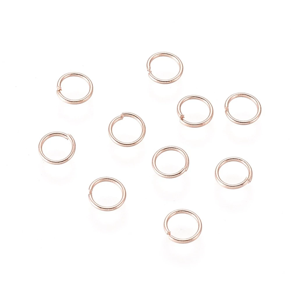 10db rozé arany színű nemesacél szimpla szerelőkarika (4mm)